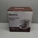 Neretva Espresso Machine, 15 Bar Espresso Coffee Machine with Visible Pressure Guage Professional Espresso Maker with Milk Frother & Stainless Steel for Home Barista Latte and Cappuccino Maker-Silver