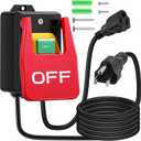 Dreyoo 1 Pack 120/230V Single Phase On/0ff switch, 120V 2HP Router Table Switch with Large Stop Sign Paddle Easy Contact for Fast Power Off for Table Saw and Other Electrical Equipment (1 Female Plug)