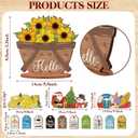 42 Pcs Small Interchangeable Flower Basket Memorial Day Decor Holiday Seasonal Sign Wood Rustic Farmhouse DIY Hanging Drop July 4th Home Office Desk Accessories Tiered Tray Decoration Gift