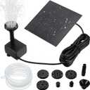 Mudder Solar Fountain Pump 1.5W 200L/H Solar Powered Panel Water Pump Garden Floating Tool with 6 Nozzles, Silicone Clear Tubing for Garden, Pool, Pond, Aquarium, Fountain Supplies