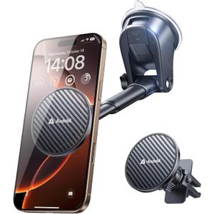 andobil for MagSafe Car Mount [85+LBS Strongest Suction & 2025 Military-Grade N55] Retractable Magnetic Phone Holder for Car Dashboard Windshield Vent, Car Phone Holder for iPhone 16 Pro Max 15 14 13