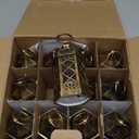 LLQ Mini Lantern with LED Candle, 12PCS Small Lanterns Decorative Indoor, Vintage Moroccan Lantern for Ramadan Decorations, Hanging Decor for Wedding Christmas, Table Centerpiece, Brushed Brass