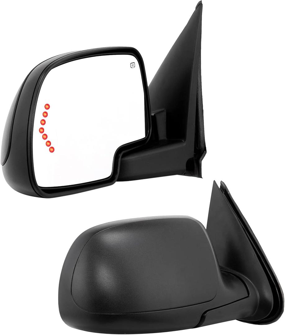 Towing Mirrors Driver Passenger Side Replacement for 2003-2007 Chevy Silverado GMC Sierra 1500 2500 HD 3500 Chevy Tahoe GMC Yukon Power Heated LH+RH Mirrors Pair