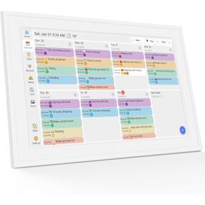 Digital Calendar, 10.1-inch Smart Wall Planner Electronic Calendar & Chore Chart, Smart Touchscreen Interactive Display for Family Schedules, Organize Your Daily & Family Routines, Desk & Wall Mount (White)
