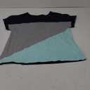 Womens Color Block Short Sleeve Tops Casual Summer T-Shirt (Large, Navy Blue+ Grey+ Blue)