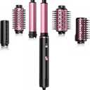 SKIMI 110,000 RPM Brushless Motor Hair Dryer Brush - 5 Muti-Styler for Fast Drying, Curling, Volumizing & Straightening | High-Speed Hot Air Brush for All Hair Types (Black & Blush Red)