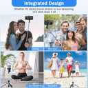 Selfie Stick Tripod with Fill Light, Phone Selfie Stick,Durable Stainless Steel Design,Bluetooth Remote Control,and Stable Three-Legged Support for Live Broadcasts,Video Shooting (Black)