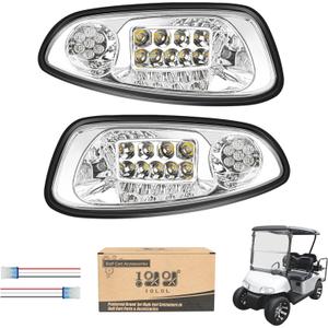 10L0L Golf Cart Head Light Kit for EZGO RXV 2008-2015 Gas & Electric Golf Cart - Front Driver Side and Passenger Side Replace 12V Headlights Light Kit Assembly, 3Pin Connector Included