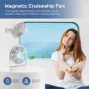 Magnetic Cruise Ship Fan, Portable USB-C Desk Fan with Strong Magnet Base, Adjustable 3 Speed & Quiet Operation, Ideal for Cruises Office Home Travel