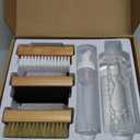 Shoe Cleaner Kit for Sneaker - 8.5 Oz Shoe Cleaning Kit with Shoe Brushes & Towel, White Sneaker Cleaner Kit, Shoe Cleaner for Tennis Shoe Suede Mesh Knit Leather Shoe, and Most Materials (Brown)