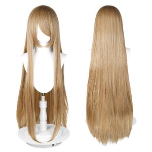 UTIEHD 100cm / 40 Inch Long Wig, Universal Costume Wig, Perfect for Party, Festivals, and Halloween (Light Brown)