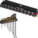 UNITEDPOWER Pry Bar Holder, Lockable Wall Mount Storage Rack Organizer for Workshop, Shed, Garage, Home, Stores up to 10 13 Tools or Extensions