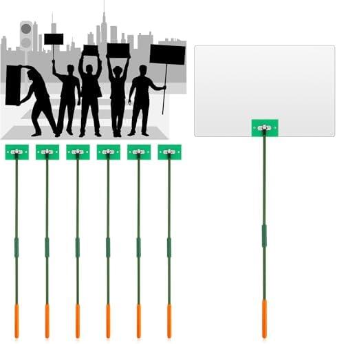 GlikCeil 20 Pack 24 Inch Handheld Protest Sign Holders Yard Signs Stakes Blank Plastic Parades Slogan Poles Warning Support Placards with Handle for Election Grand Ceremonies Sports Vote