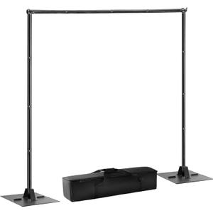Backdrop Stand 10x10ft Adjustable Height/Width Photography Background Support Poles All-Metal Construction Backdrop Stand Heavy Duty Pipe and Drape Frame Kit for Party, Birthday, Wedding - Black