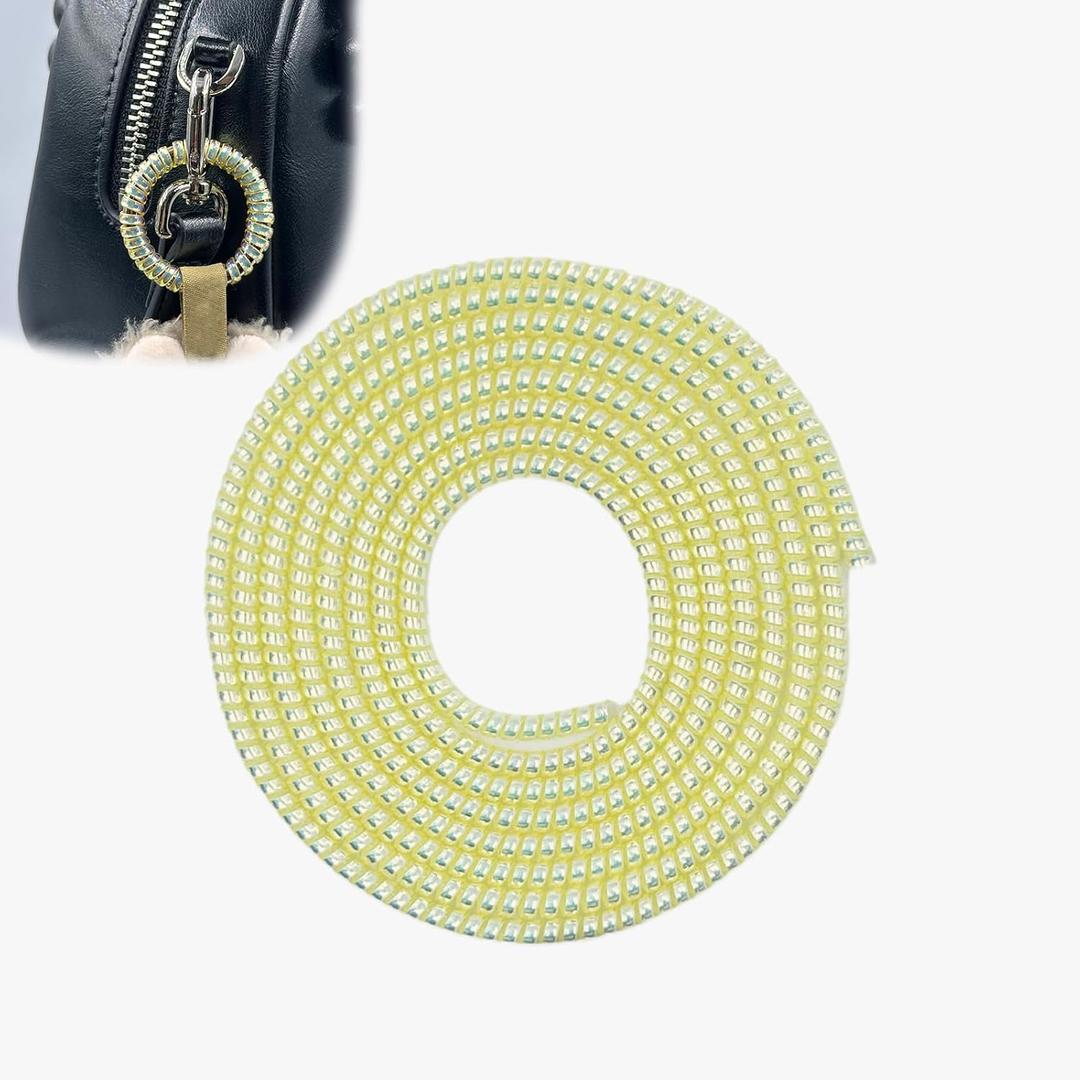 2 x Anti-Loss Coil for Doll Keychain,Doll Accessories (Dolls Not Included) | Prevents Unhooking from Bags ,Colorful and Durable，Length 4.9Ft(Bright Yellow)