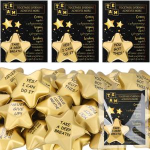 DEEKIN 24 Pack End of Year Gifts for Students Smile Squeeze Star Stress Balls with Blessing Cards for School Classroom Prizes Gifts Exchange Classroom Party Favors Boys Girls(Encourage)