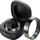 Ultra Thin Smart Ring Heart Rate Monitor Sleep Tracker Gesture Control Fitness Tracker Blood Pressure Step Counter Pedometer Waterproof Health Smart Rings for Men Women Anillo inteligente (#8, Black)