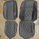 for Tacoma Seat Covers Custom Fit for 2016-2023 Crew Double Access Cab/Extended Cab Toyota Tacoma with Water Proof Faux Leather - Center Console Armrest Covers - Fully Covered (Black)