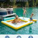 Inflatable Floating Dock for Dogs & Family Water Fun, 10FT Large Floating Island with Water Hammock and Easy-Access Dog Ramp, Portable Swim Platform for Lakes, Boats, Beaches and Pools, 10ft x 7ft / 300cm x200cm