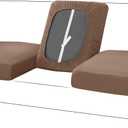 molasofa T-Cushion Sofa Seat Slipcovers Set, Couch Protector for Sectional, Armchair, Loveseat - Stretch Spandex Fabric (3 Cushion Sofa,Brown)