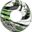 Intex River Rat 48 Inch Inflatable Vinyl Towable Boat Floating Tube Raft for Swimming Pool and Lake in Green Rat or Graffiti Rat Design, Color Varies