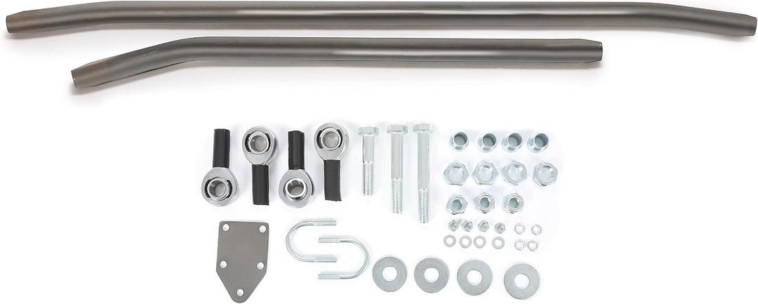Kojem Crossover Steering Kit Compatible with 1984-2006 Jeep Cherokee XJ/Grand Cherokee ZJ/Comanche MJ/Wrangler TJ/LJ w/Steering Stabilizer Bracket Steel Natural Color Replacement for J0048827