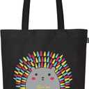 Ecoright Tote Bag for Women with Zipper, Small Tote Bag, Canvas Bag, Reusable Cotton Bag for Beach, Grocery, School & Work