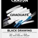 Canson Graduate Black Drawing Pad, Foldover, 11x14 inch, 20 Sheets | Artist Paper for Adults and Students - Drawing, Sketching and Art Journaling