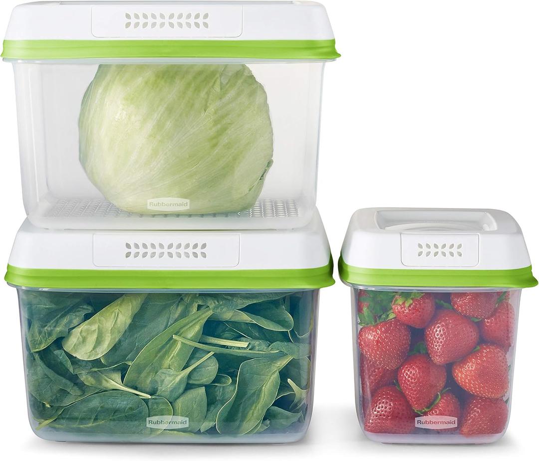 Rubbermaid FreshWorks Produce Saver, Medium and Large Storage Containers, 6 Piece Set Rubbermaid FreshWorks Produce Saver, Medium and Large Storage Containers, 6 Piece Set