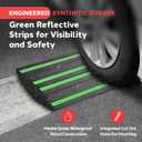 Pyle 2 Ft. Rubber Threshold Curb Ramp Set, Green Reflective Strip for Driveways, Non-Slip Marine Grade Rubber, Pack of 2 Heavy Duty Car Ramps for Trucks, RVs, Forklifts, 24.0x 16.0 x 2.6 Inches