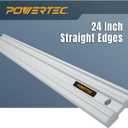 POWERTEC 24 Inch Aluminum Straight Edge  Precision Machinist Tool, .001" Tolerance, Solid One-Piece Construction  for Woodworking, Automotive, Machine Setup, and Surface Flatness Checks (72330)