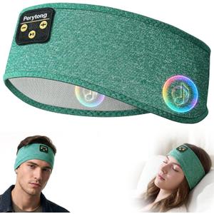 Perytong Sleep Headphones Wireless, Bluetooth Sports Headband Headphones with Ultra-Thin HD Stereo Speakers Perfect for Sleeping, Workout, Jogging, Yoga, Insomnia, Air Travel, Meditation (Green)