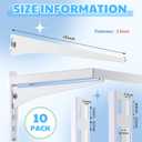Gisafai 10 Pack Shelf Bracket Adjustable Shelving Brackets Single Track Double Track System Metal Stand for Shelving Shelf Standard Stand for Stores Closet Kitchen (White,10 Inch)