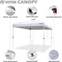 OUTFINE Pop-up Canopy 10x10 Patio Tent Instant Gazebo with Wheeled Bag, Sandbags x4, Tent Stakes x8 (Light White, 10 * 10FT)