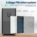 HE601 True HEPA Replacement Filter Compatible with Shark Air Purifier 6 Fan Model HE601 HE602 3-IN-1 HE6FKPET H13 True HEPA for Shark HE601 Air Purifiers