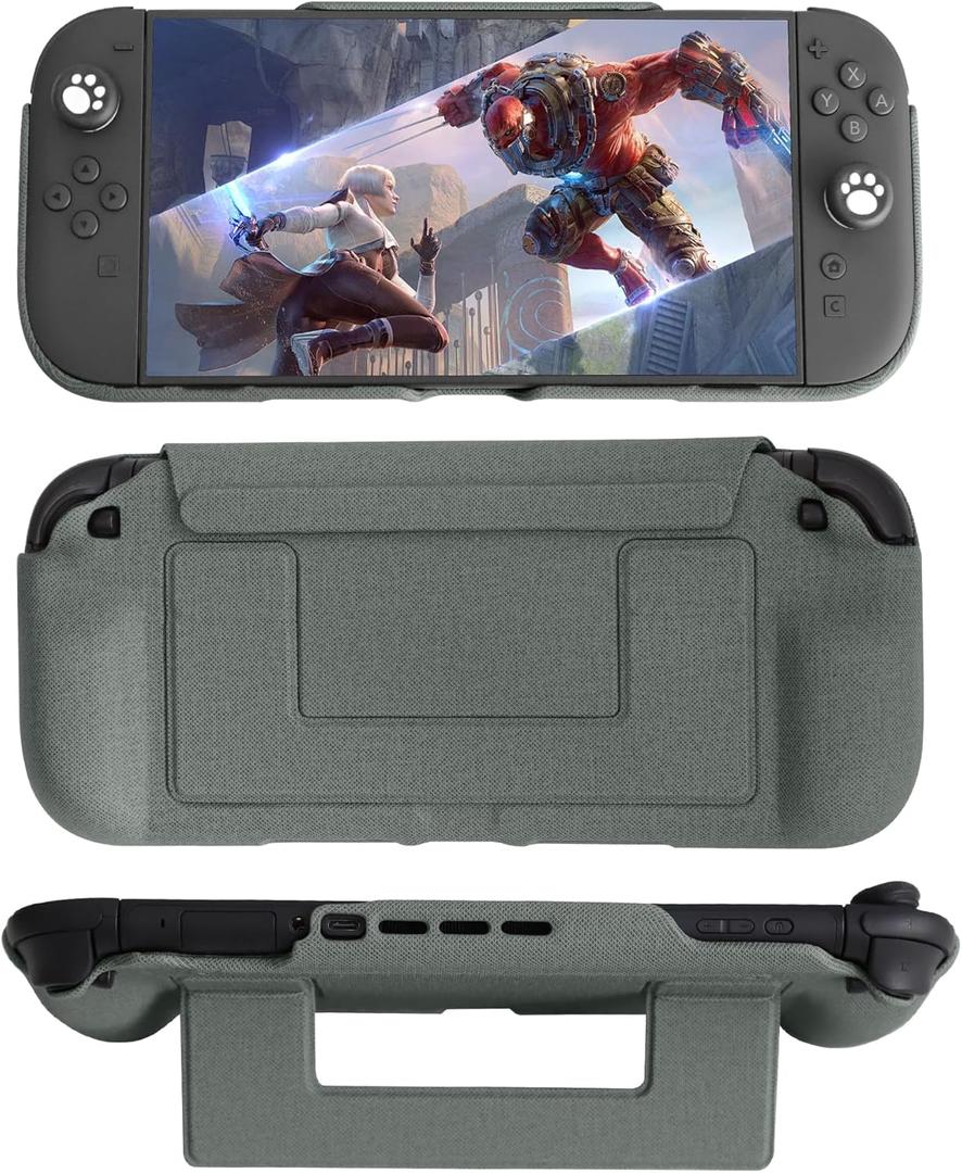 Switch 2 Cover Protective Case, Detachable Magnetic Shell, 360  All-Around Protection, with a Protective Shell with Built-in Ergonomic Grip, Suitable for Nintendo Switch 2 Model 2025, Grey