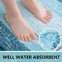 Arotive Bathroom Rugs Sets 2 Piece, Soft Absorbent Microfiber Bath Mats and U-Shaped Contour Toilet Rug, Non-Slip Machine Washable Dry Bath Mats for Bathroom, 30x20 and 24x20, Peacock Blue
