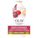 Olay Body Wash for Women, Fresh Radiance, Refreshing & Renewing, Made with Plant Based Cleansers, B3 Botanical Complex, For All Skin Types, Black Cherry & Vanilla Scent, 22 fl oz