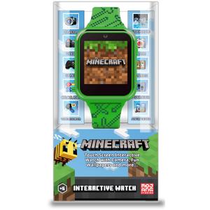Minecraft Kids Smart Watch  Touchscreen Interactive Watch with 10 Customizable Clock Faces, Built-in Camera, Video Recorder, Alarm, Calculator, Games & Pedometer  Fits Wrists 5.5" to 8"