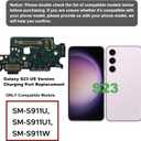 for Galaxy S23 USB Charging Board Port Replacement, SM-S911U SM-S911U1 Type C Dock Board Connector for Samsung S23 with Tools & Instruction