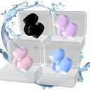 Nose Plugs for Swimming Silicone Swim Nose Clip Adult Hree-Layer Mushroom Head Waterproof Surfing Nose Plug (with Storage Box) Nose Clip for Swimming Suitable for Diving, Surfing