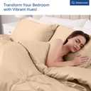 DREAMCARE Queen Sheet Set - 4 pcs Breathable Cooling Sheets - up to 21" Extra Deep Pocket Queen Sheets Set with Side Pockets - Extra Soft 100% Brushed Hypoallergenic Hotel Luxury Bedding, Wheat