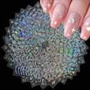 3 x 30Sheets Laser Silver Nail Art Stickers Aurora Nail Stickers for Nails Art 3D Self-Adhesive Silver Nail Decals Laser Sticker for Women Girls Acrylic Nails Manicure DIY