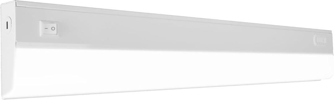 24 LED Direct Wire Under Cabinet Light with On/Off Switch - Dimmable LED Lights for Kitchen - Selectable CCT 2700K-5000K, 612-648 Lumens, 9W - UCB Hardwired Under Cabinet Lighting by NICOR Lighting
