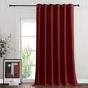 NICETOWN Glass Door Curtain for Windows, Extra Wide Thermal Insulated Curtain Panel Room Darkening Curtain Drape for French Door (Burgundy Red, W80 x L95, 1 Piece)