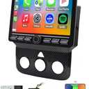 4G Network Radio for Dodge RAM 2013 2014 2015 2016 2017 2018 Upgrade,Carbon Fiber Style,QLED Touch Screen Stereo Replacement,Wireless carplay Android auto