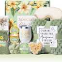 Mothers Day Birthday Gifts for Women Self Care Gift, Vanilla Coconut Relaxing Spa Gift Basket Bath Set Get Well Soon Care Package Easter Gifts for Women Mom Her Sister Friend Wife Grandma w/ Blanket