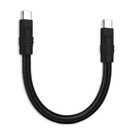 chubbycable Cute Chubby 240W Short USB C Cable Durable Extra Thick Fast Charging Cable Nylon Braided Charger Cord Compatible with iPhone 17-15 Series iPad, Black+Black, Type-C to Type-C, 0.82FT