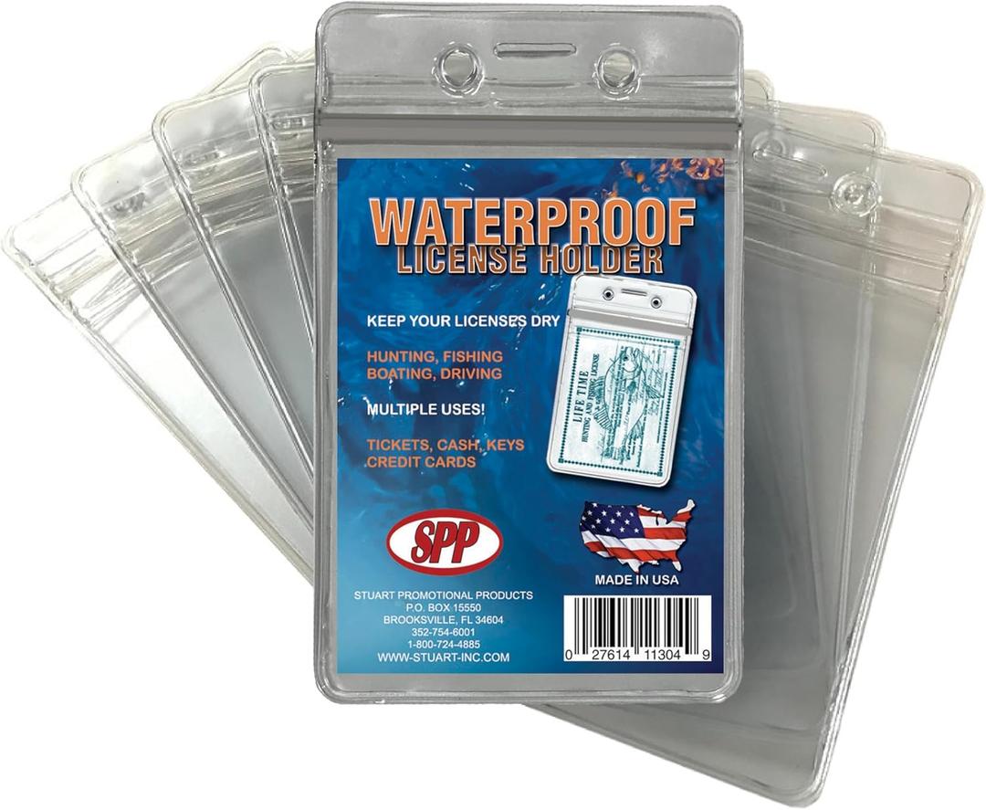10 Pack, Waterproof, License, Card Holder, Zipped Opening, Made in USA