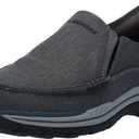 Skechers Men's USA Expected - Cayson Moc Toe Canvas Slip-Ins (10, Black)